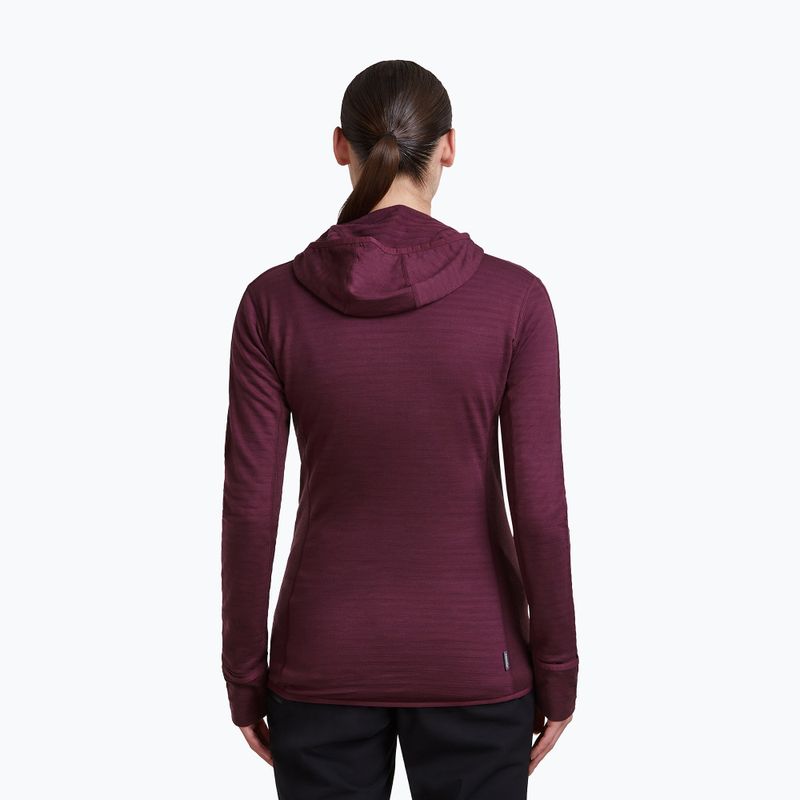 Damen-Trekkingsweatshirt Icebreaker Merino 300 Realfleece Descender Zip Hoodie dark berry 3