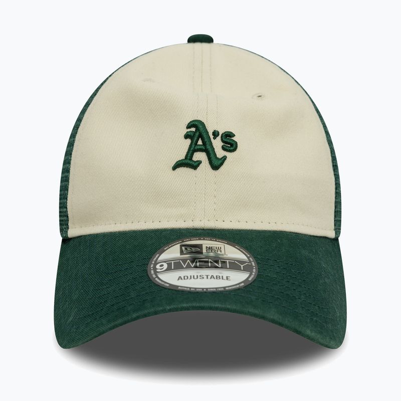 Neue Ära 9Twenty Trucker Oakland Athletics hellbeige Baseballmütze 3