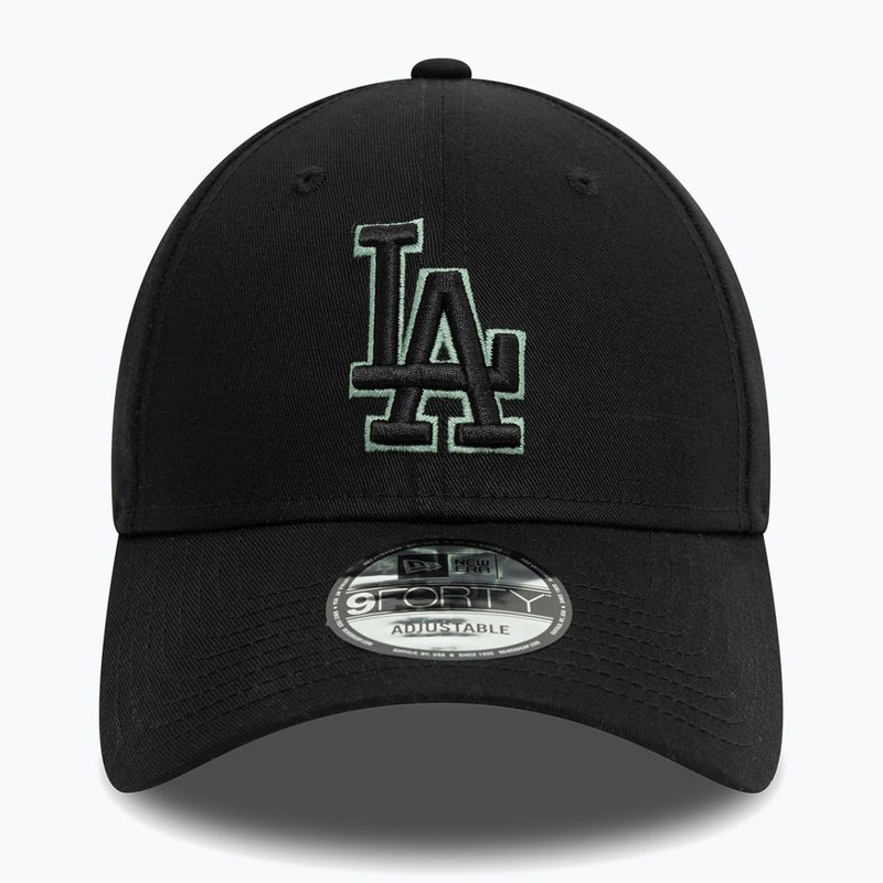 Neue Era Team Outline 9Forty Los Angeles Dodgers Baseballkappe schwarz 2