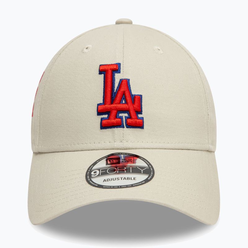 New Era Side Patch 9Forty Los Angeles Dodgers Baseballkappe hellbeige 2