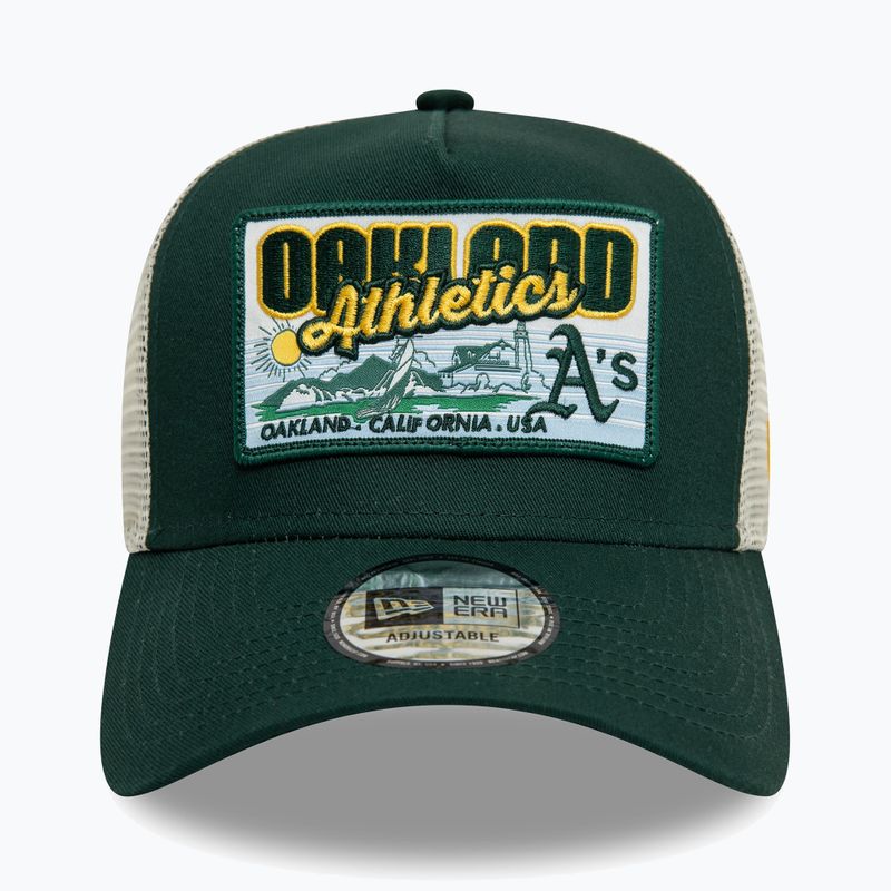 Neue Ära MLB Patch Trucker Oakland Athletics dunkelgrün Baseballmütze 2