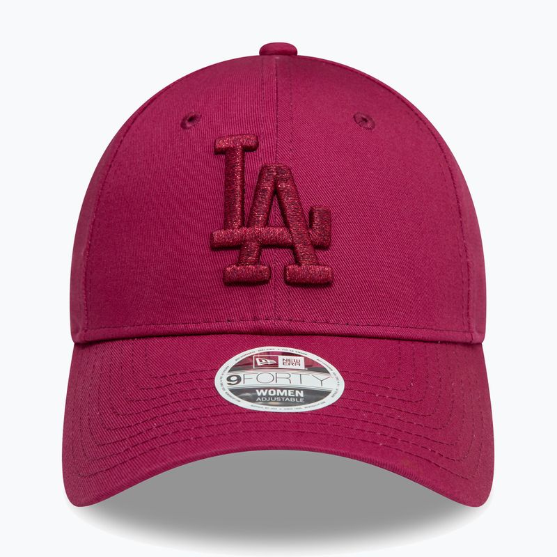 Neue Era Metallic Logo 9Forty Los Angeles Dodgers Baseballkappe dunkelrot 3