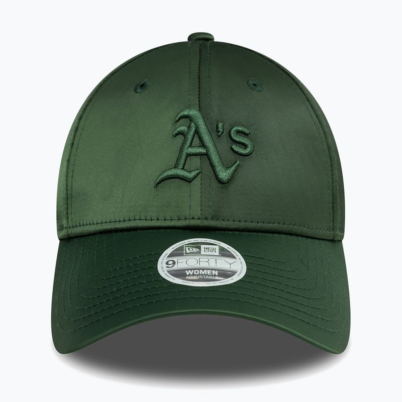 Neue Era Satin 9Forty Oakland Athletics Baseballmütze dunkelgrün 3