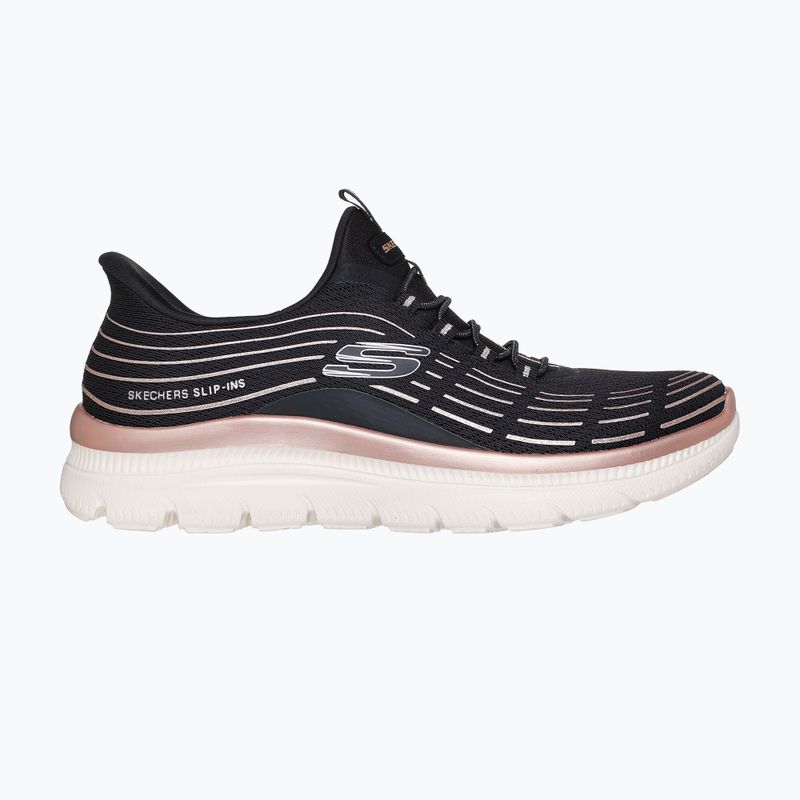 Damen Schuhe SKECHERS Summits Plus Soft Luster schwarz/roségold 9