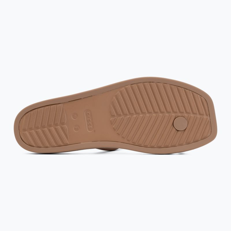 Damen-Pantoletten Crocs Miami Toe Loop Sandal milk chocolate 4