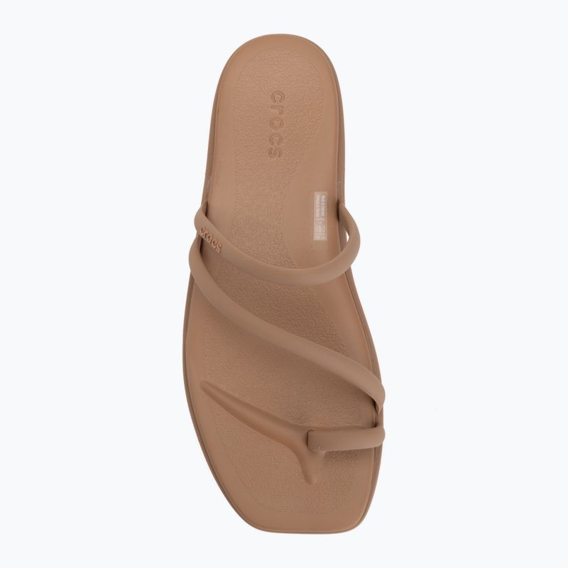 Damen-Pantoletten Crocs Miami Toe Loop Sandal milk chocolate 5