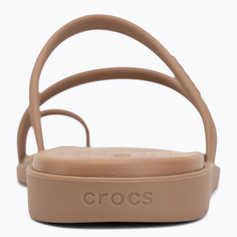 Damen-Pantoletten Crocs Miami Toe Loop Sandal milk chocolate 6