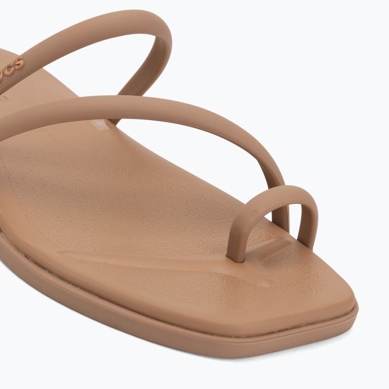 Damen-Pantoletten Crocs Miami Toe Loop Sandal milk chocolate 7