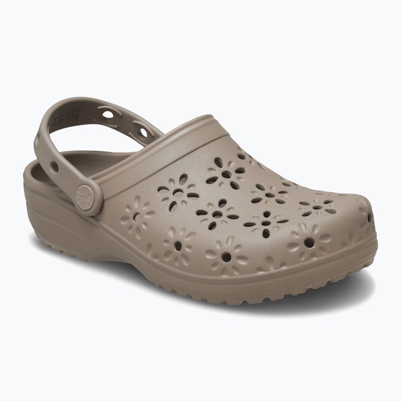 Crocs Classic Floral Cutout Clog Flip-Flops taupe