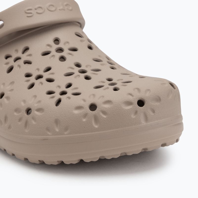 Crocs Classic Floral Cutout Clog Flip-Flops taupe 8