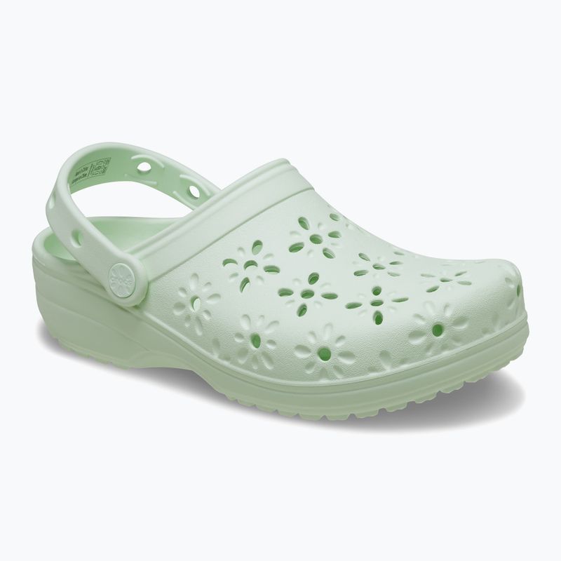 Crocs Classic Floral Cutout Clog Flip-Flops Jade Farbton