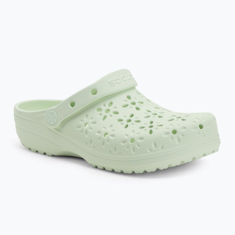 Crocs Classic Floral Cutout Clog Flip-Flops Jade Farbton