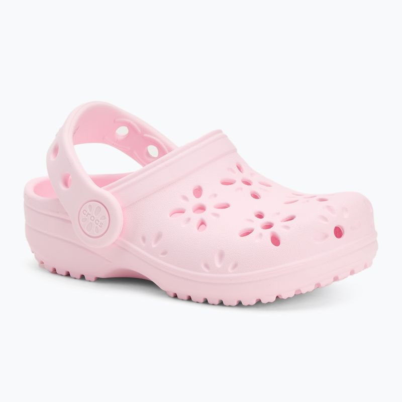 Badeschuhe Kinder Crocs Classic Floral Cutout Clog Kids Toddler pink milk 2