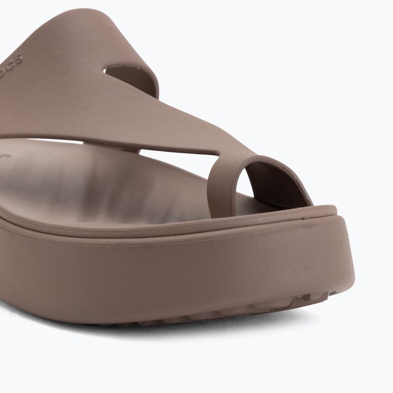 Crocs Getaway Platform Zehenschleife Trüffel Flip Flops für Frauen 7