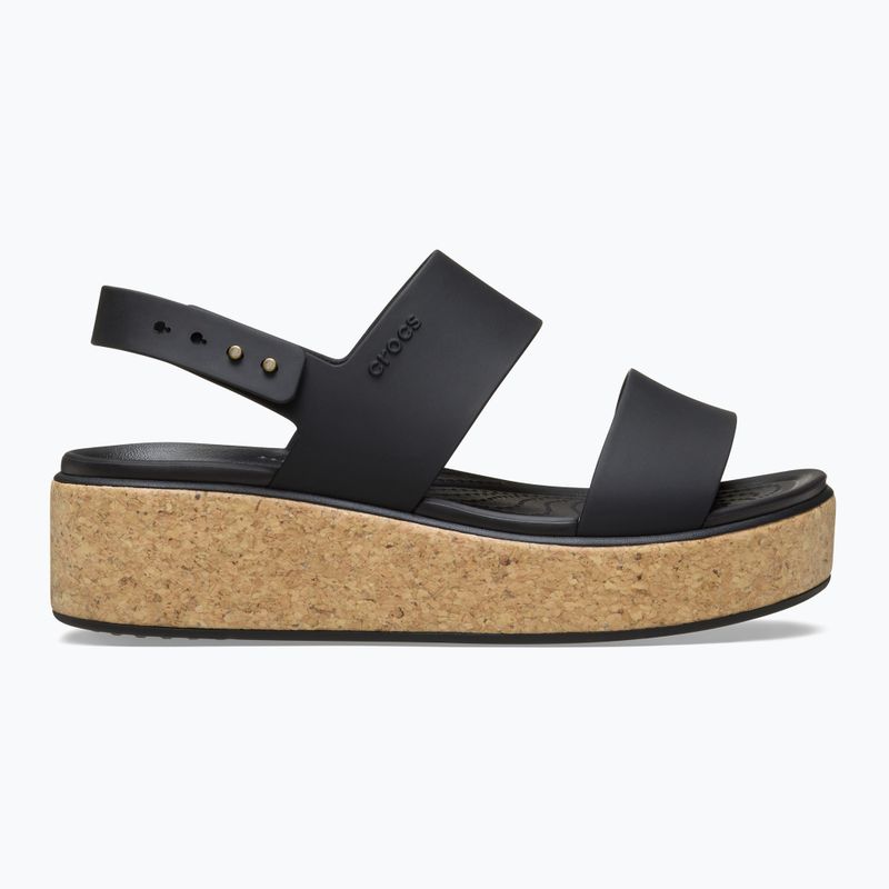 Crocs Brooklyn Cork Low Wedge Damen Sandalen schwarz/schwarz 2