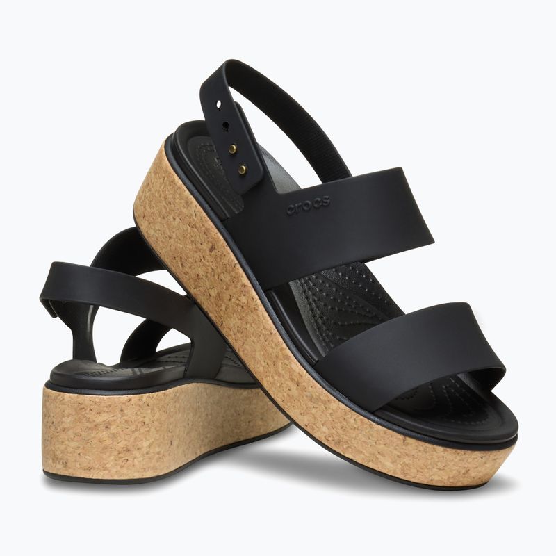 Crocs Brooklyn Cork Low Wedge Damen Sandalen schwarz/schwarz 6