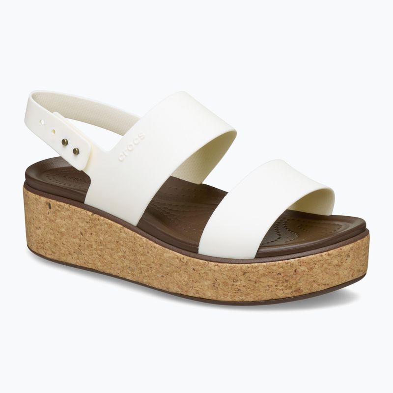 Crocs Brooklyn Cork Low Wedge Damen Kreide Sandalen