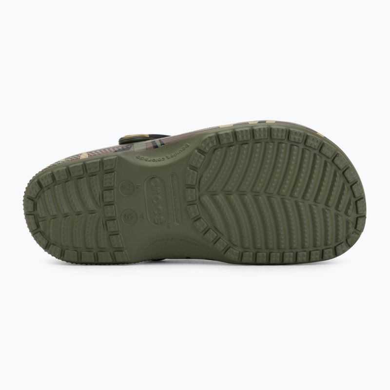 Pantoletten Crocs Classic Camouflage army green/multi 5