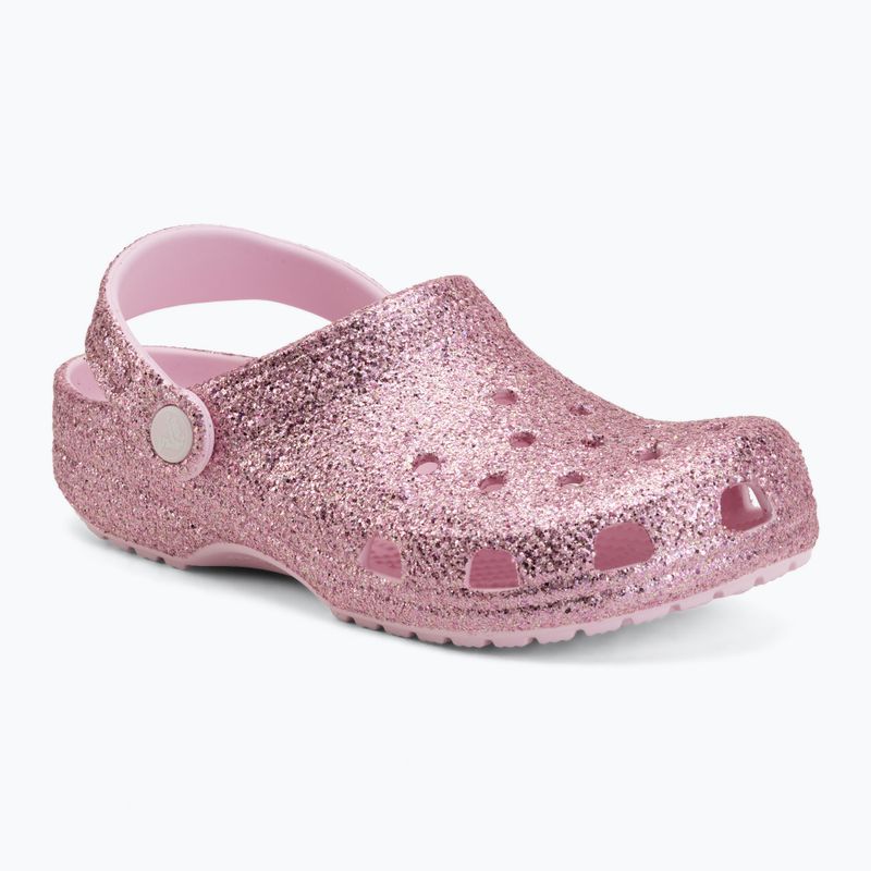 Kinder-Flip-Flops Crocs Classic Chunky Glitter pink milk 2