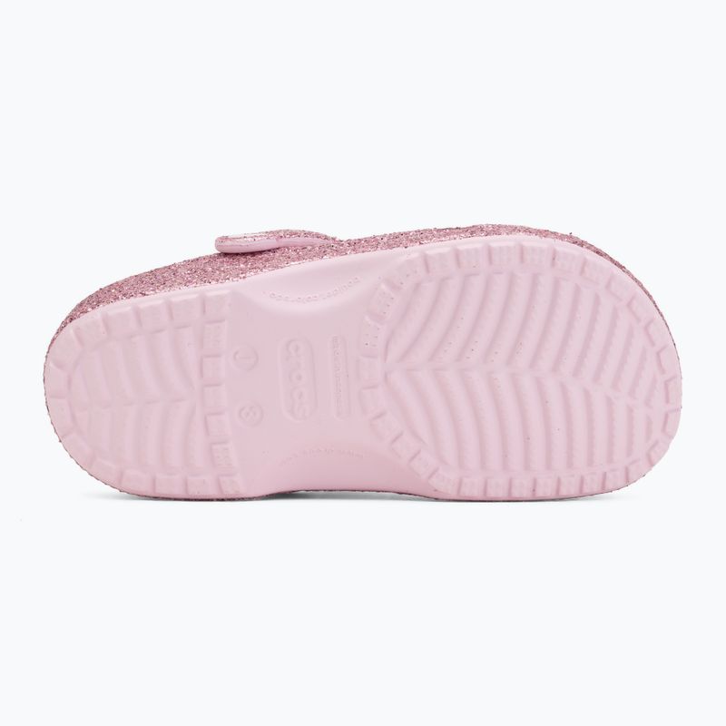 Kinder-Flip-Flops Crocs Classic Chunky Glitter pink milk 5