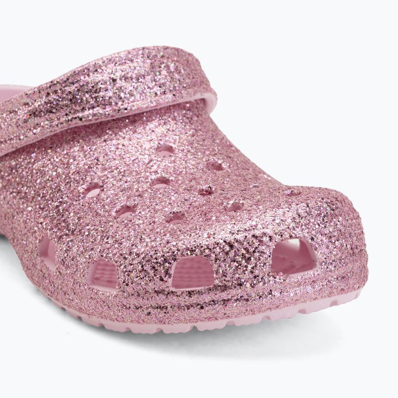 Kinder-Flip-Flops Crocs Classic Chunky Glitter pink milk 8