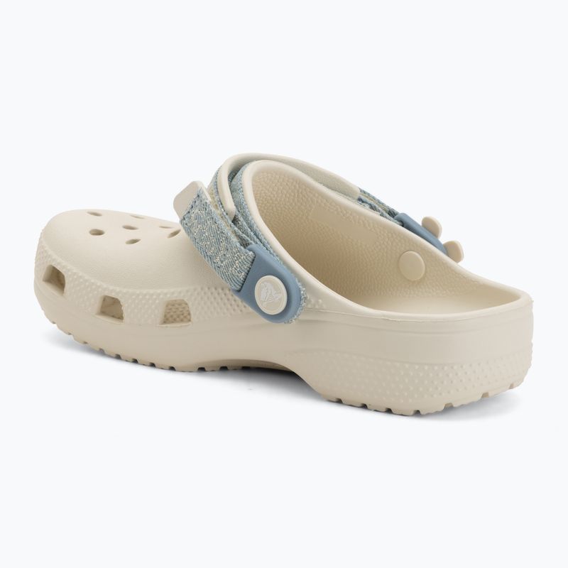 Schlappen Kinder Crocs Classic Denim Flower Adjutment Backstrap summit white 4