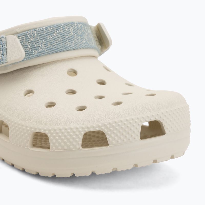 Schlappen Kinder Crocs Classic Denim Flower Adjutment Backstrap summit white 8