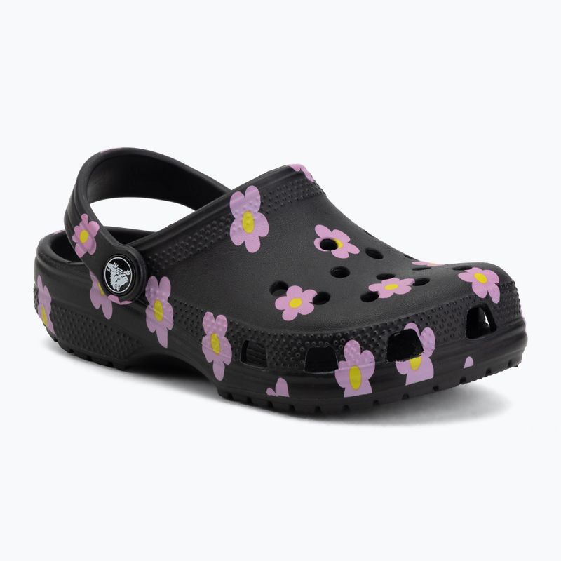 Schlappen Kinder Crocs Classic Flower black 2