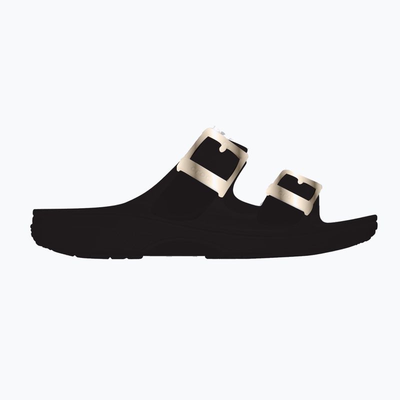 Damen-Pantoletten Crocs Saturday Metallic Buckle black 8