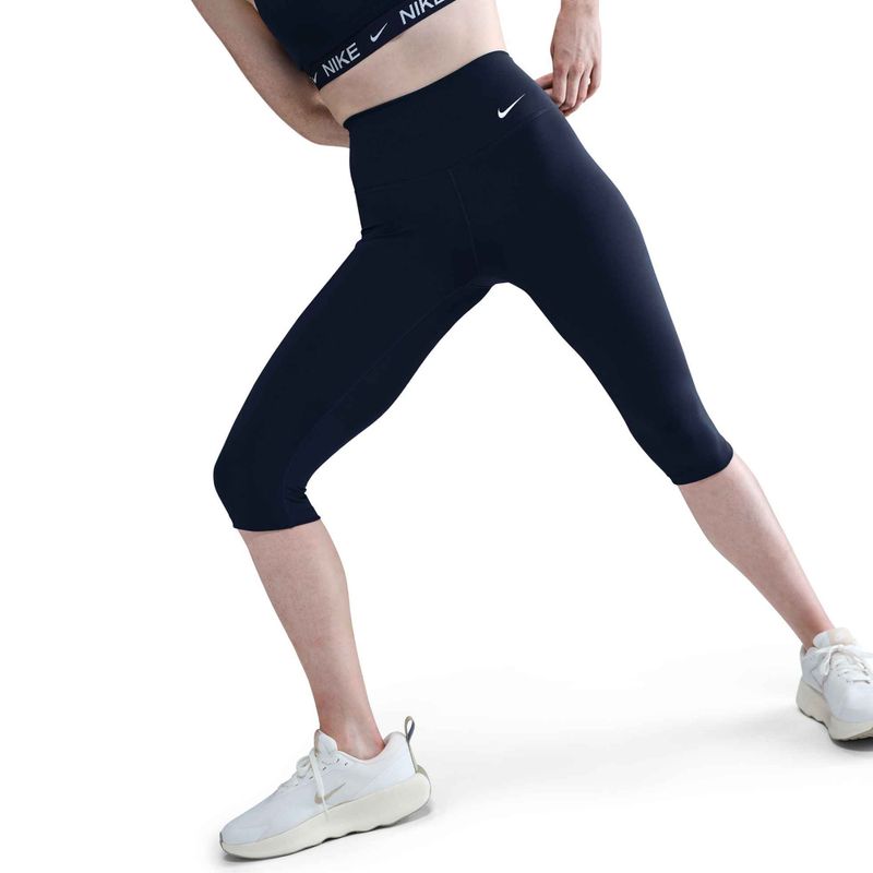 Damen Leggings Nike One High Waisted Capri midnight navy/weiß 4