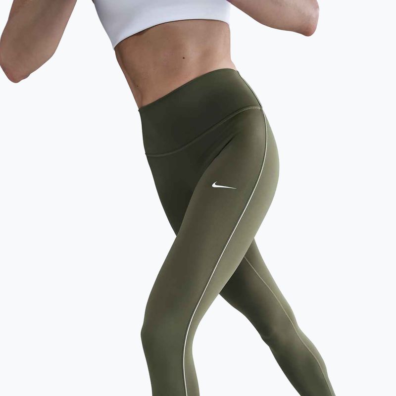 Damen-Leggings Nike One High-Waisted medium olive/white 3