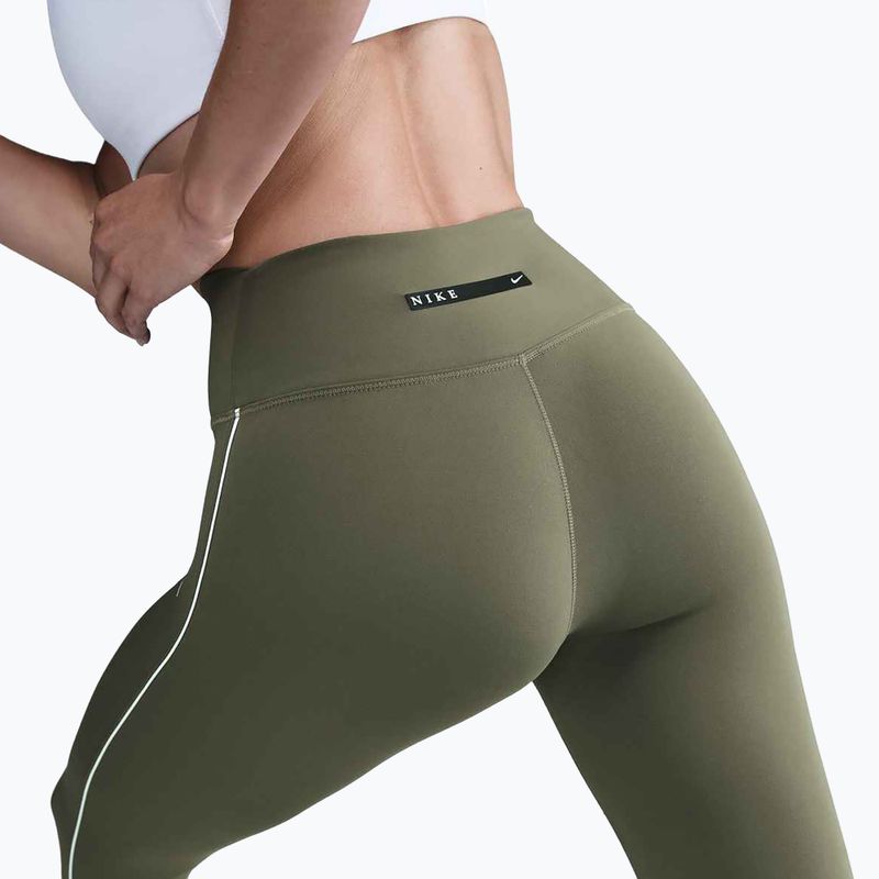 Damen-Leggings Nike One High-Waisted medium olive/white 4