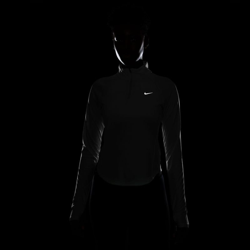 Damen-Lauf-Langarmshirt Nike Tempo Swoosh Run Dri-Fit 1/4-Zip white/black 6