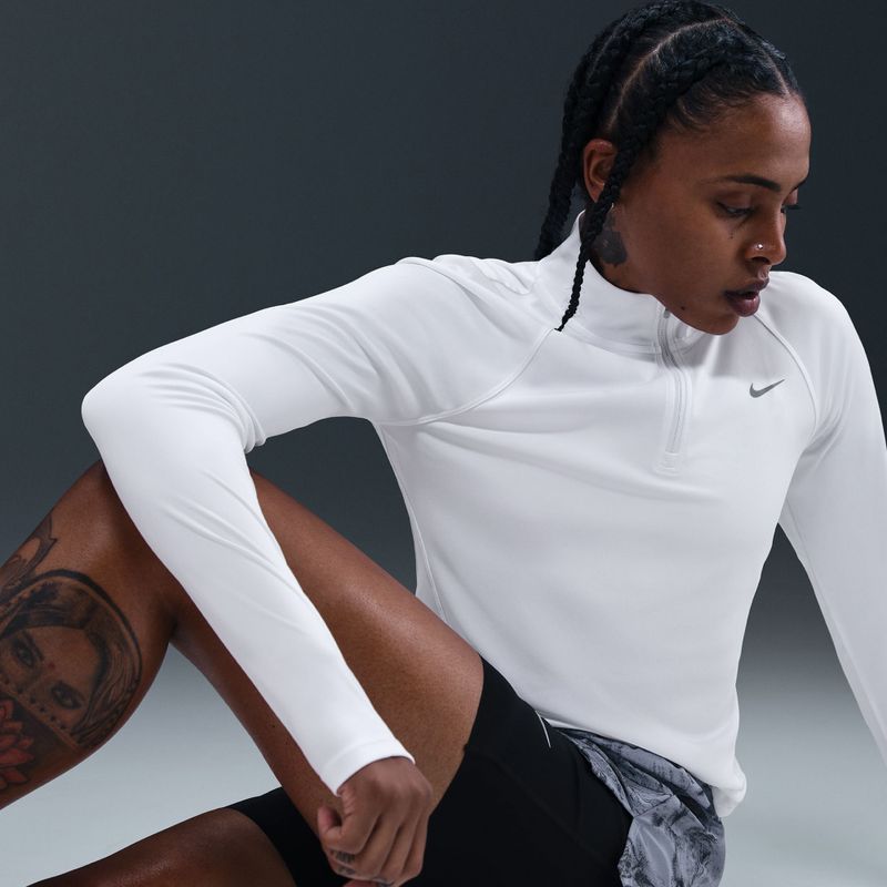 Damen-Laufshirt Nike Tempo Dri-Fit 1/4 Zip white 5