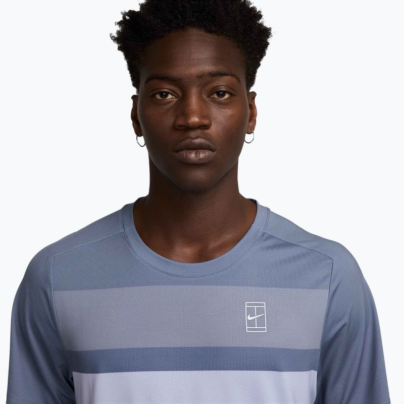 Nike Court Dri-Fit Advantage Herren-Tennisshirt in Indigo/Weiß 3