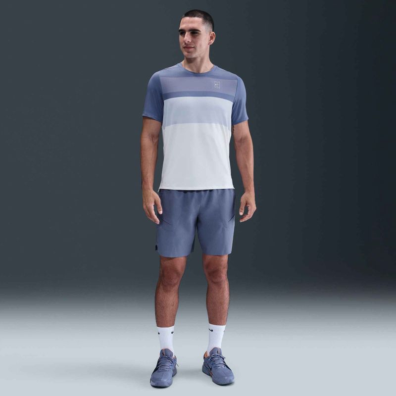 Nike Court Dri-Fit Advantage Herren-Tennisshirt in Indigo/Weiß 5