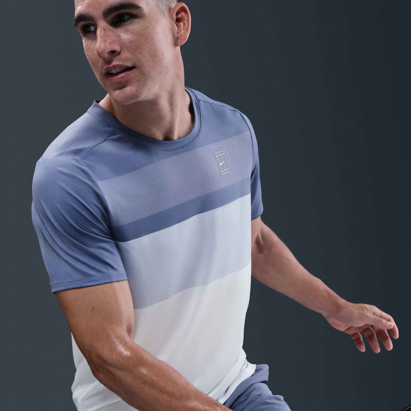 Nike Court Dri-Fit Advantage Herren-Tennisshirt in Indigo/Weiß 7