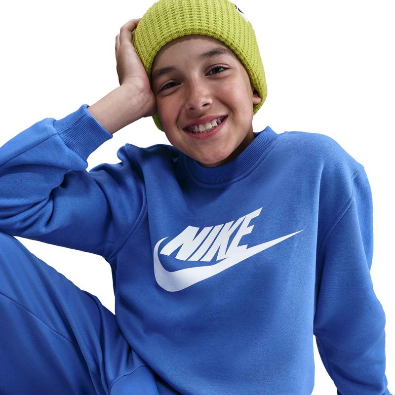 Kinder Nike Sportswear Club Fleece Sweatshirt Komet blau/weiß 6