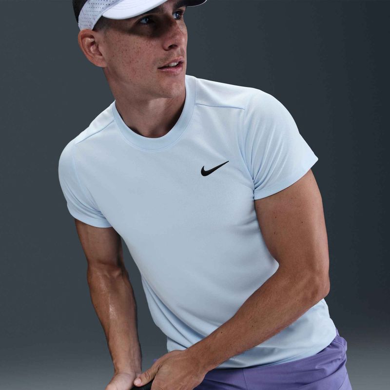 Herren Nike Court Dri-Fit Victory Tennisshirt celestinblau/schwarz 7