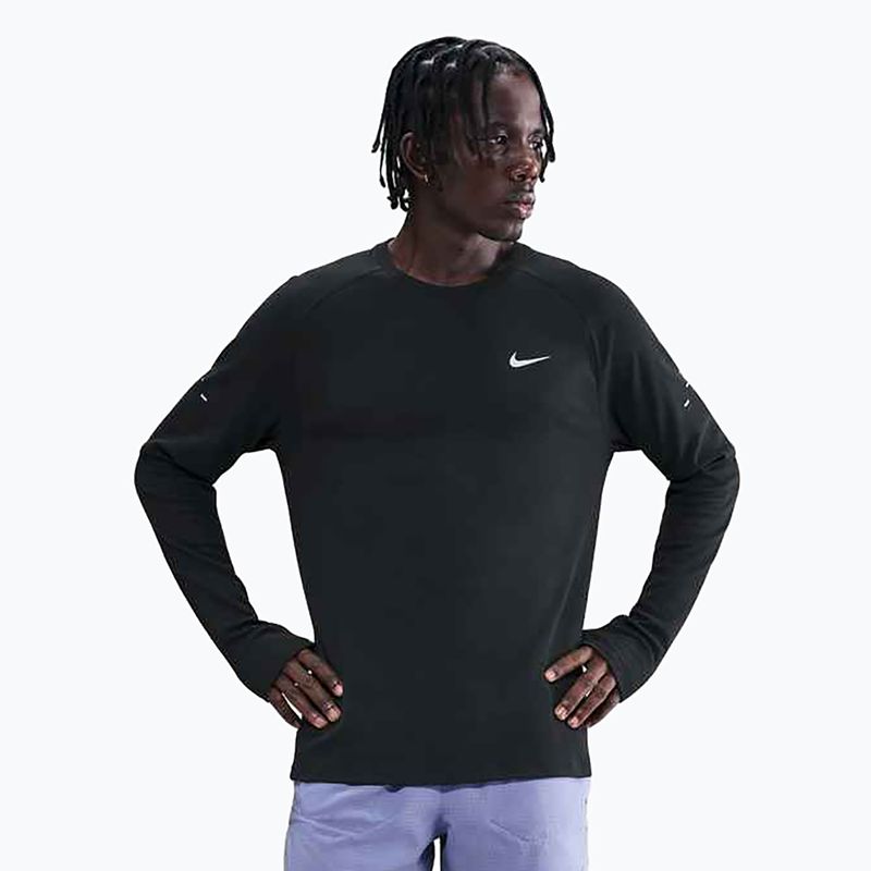 Nike Stride Dri-Fit Waffle Crew Herren Lauf-Langarmshirt schwarz