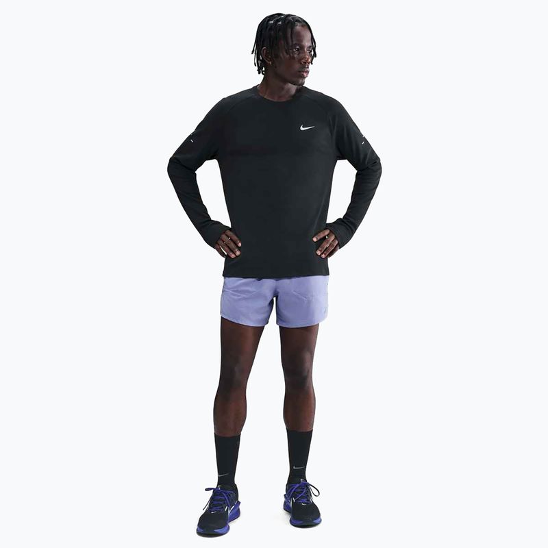 Nike Stride Dri-Fit Waffle Crew Herren Lauf-Langarmshirt schwarz 2