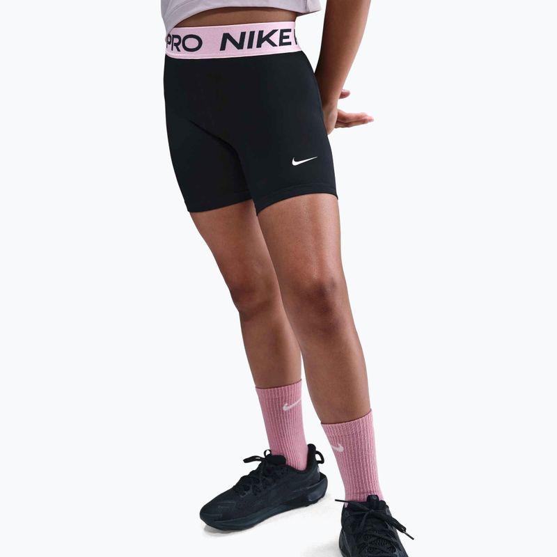 Nike Pro Dri-Fit 5" Kinder-Shorts schwarz/med soft pink/weiß
