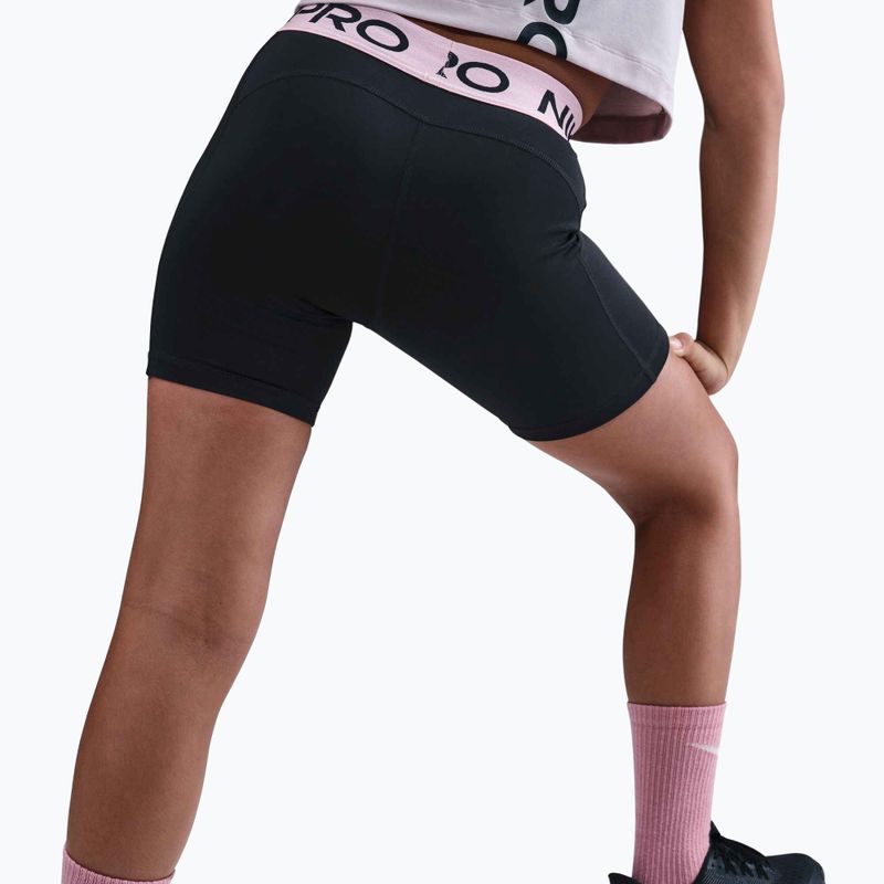 Nike Pro Dri-Fit 5" Kinder-Shorts schwarz/med soft pink/weiß 5