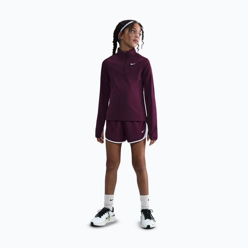 Training-Longsleeve Kinder Nike Dri-Fit 1/4 Zip bordeaux/white 2