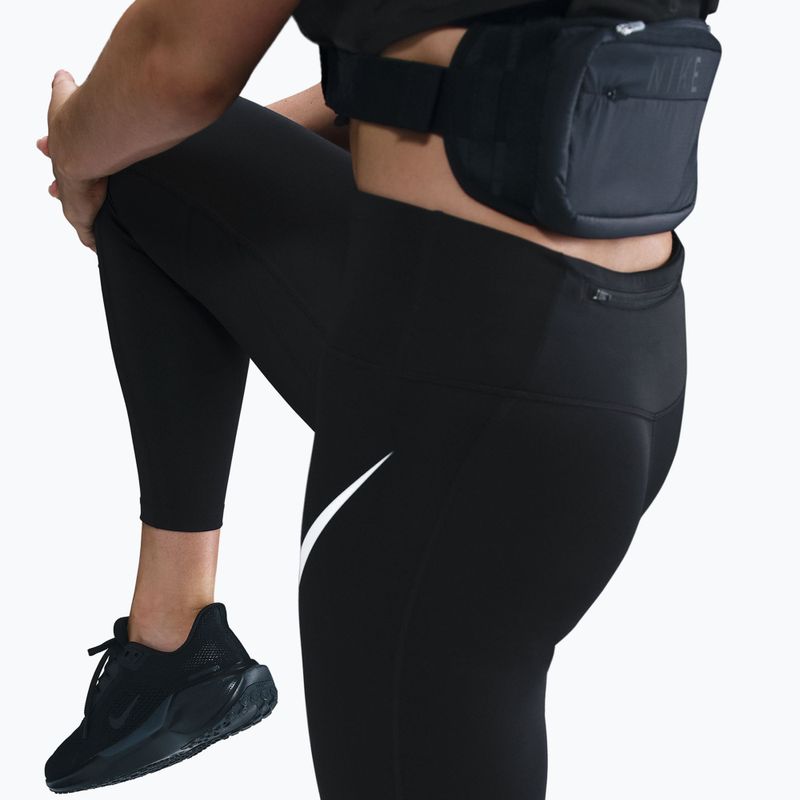Damen-Laufleggings Nike Tempo Swoosh Run High-Waisted 7/8 black/white 5