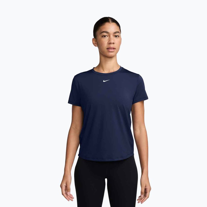 Damen Trainings-T-Shirt Nike One Classic Dri-Fit midnight navy/weiß