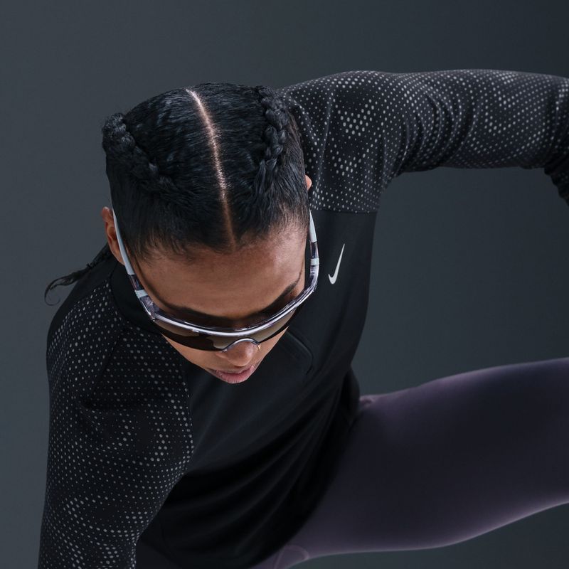 Damen-Langarmshirt zum Laufen Nike Tempo Flash Dri-Fit 1/4 Zip black 6