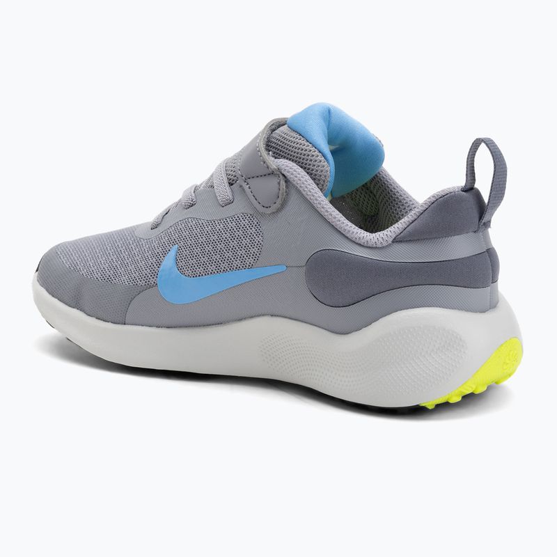 Nike Revolution 7 Kinderschuhe Zementgrau/Universitätsblau/Lichtkarbon 3