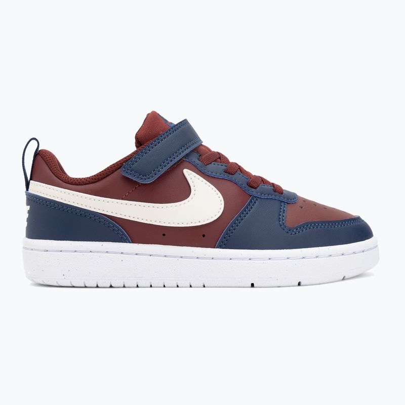 Nike Court Borough Low Kinderschuhe Recraft Dunkles Team Rot/Soft Pearl/Midnight Navy 2
