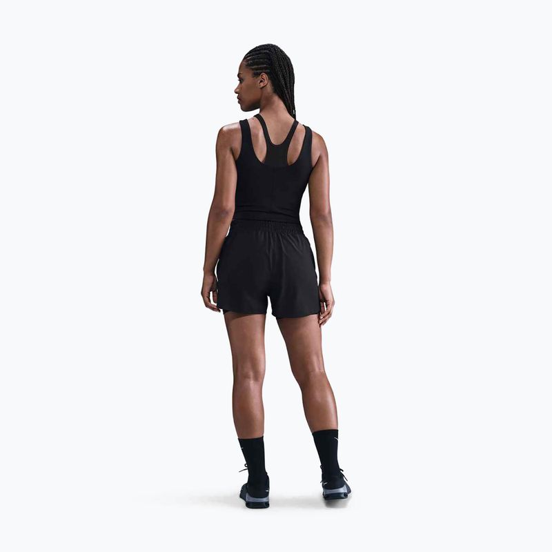 Damen Trainingstop Nike One Fitted Dri-Fit Cropped Tank schwarz/dunkel rauchgrau 3